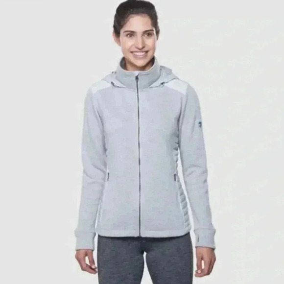 Kuhl Alskar Goose Down Insulated Virgin Wool Full Zip Jacket Gray Size S - Picture 2 of 6